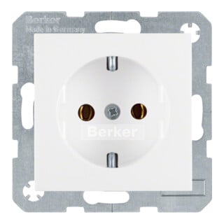 Berker SCHUKO-Steckdose pws/gl mit Steckklemmen 47438989