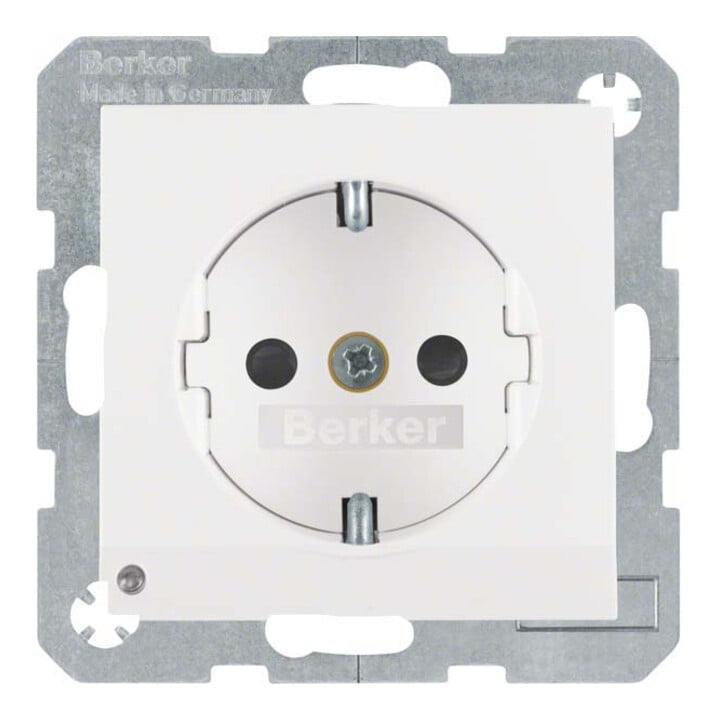 Berker SCHUKO-Steckdose pws/matt LED-Orientierungsl. 41091909