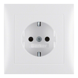 Berker Schuko-Steckdose pws/matt mit Abdeckplatte 47229909