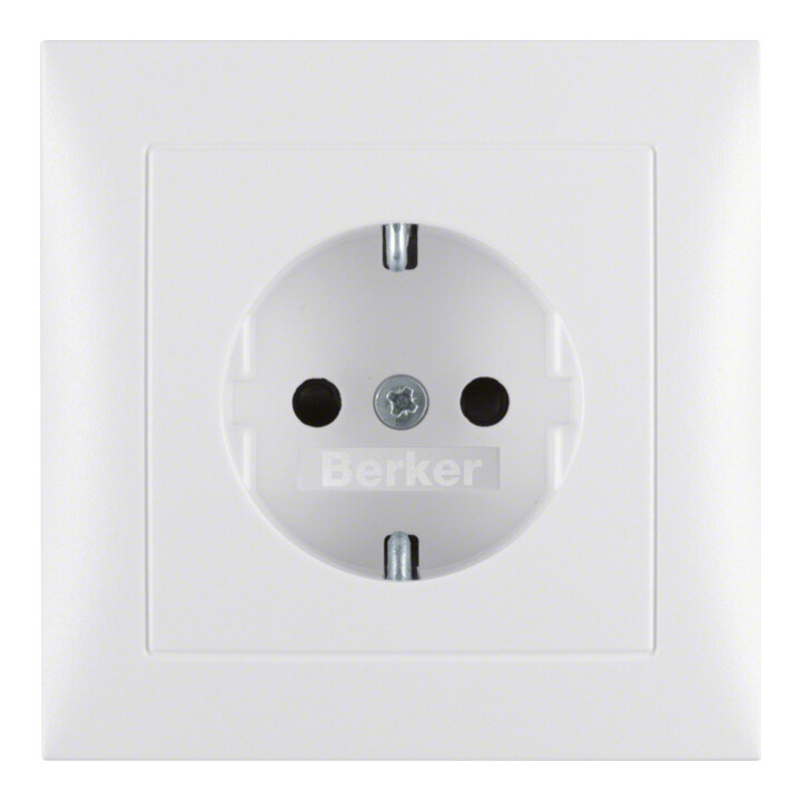 Berker Schuko-Steckdose pws/matt mit Abdeckplatte 47229909