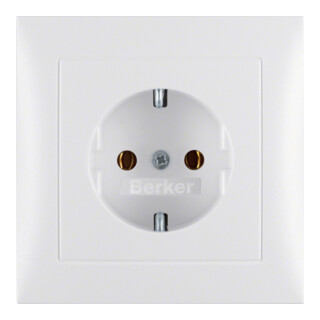 Berker Schuko-Steckdose pws/matt mit Abdeckplatte 47429909