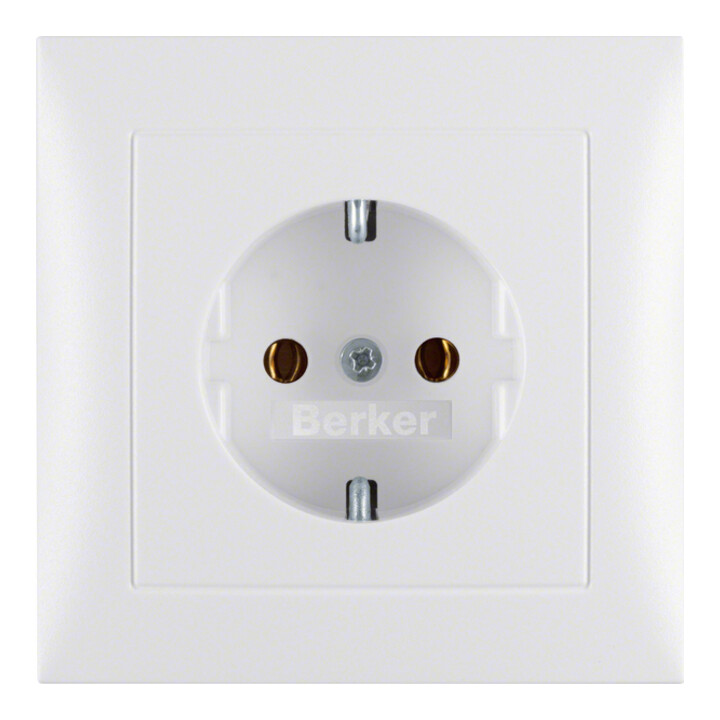 Berker Schuko-Steckdose pws/matt mit Abdeckplatte 47429909