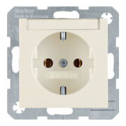 Berker SCHUKO-Steckdose ws/gl m.Beschriftungsfeld 47508982-1