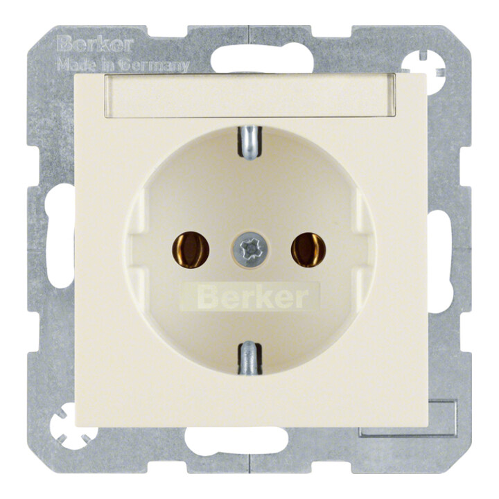 Berker SCHUKO-Steckdose ws/gl m.Beschriftungsfeld 47508982