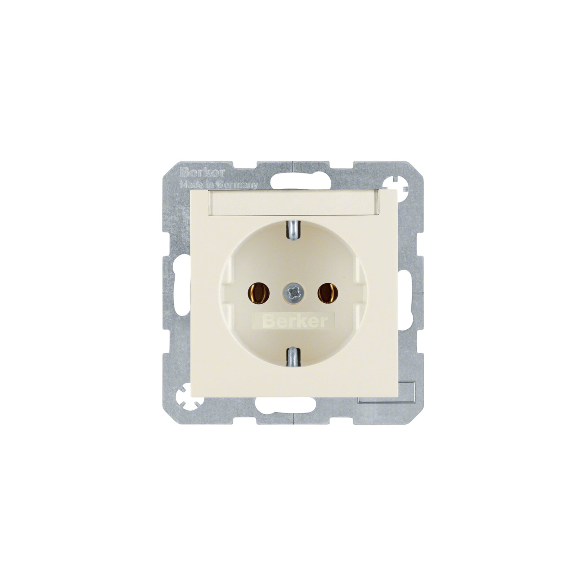 Berker SCHUKO-Steckdose ws/gl m.Beschriftungsfeld 47508982