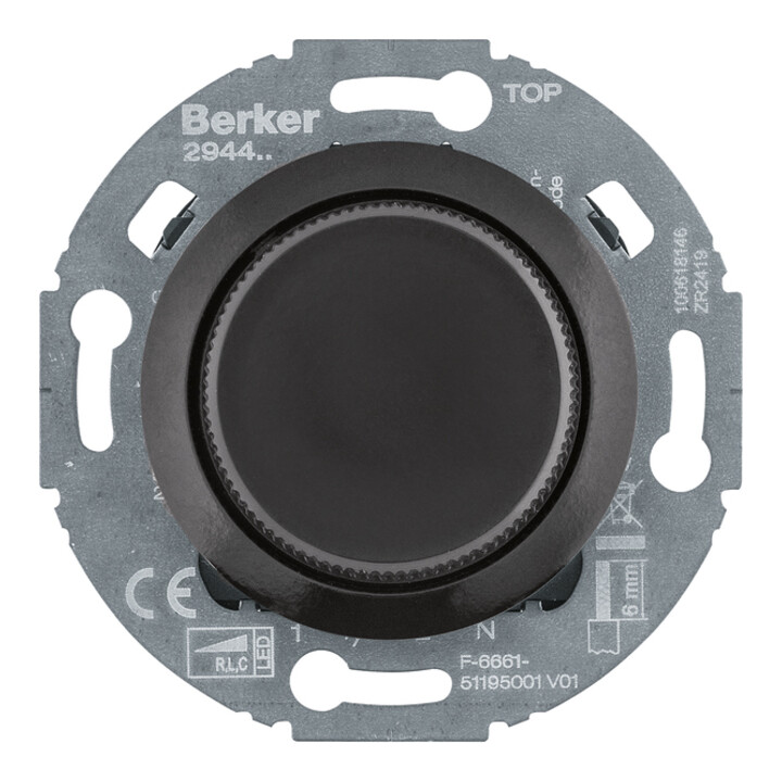Berker Uni-Drehdimmer Z.-st.(LED) 1930/Gl., schw 294411