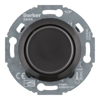 Berker Uni-Variateur rotatif Z.-st.(LED) 1930/Gl., noir 294411