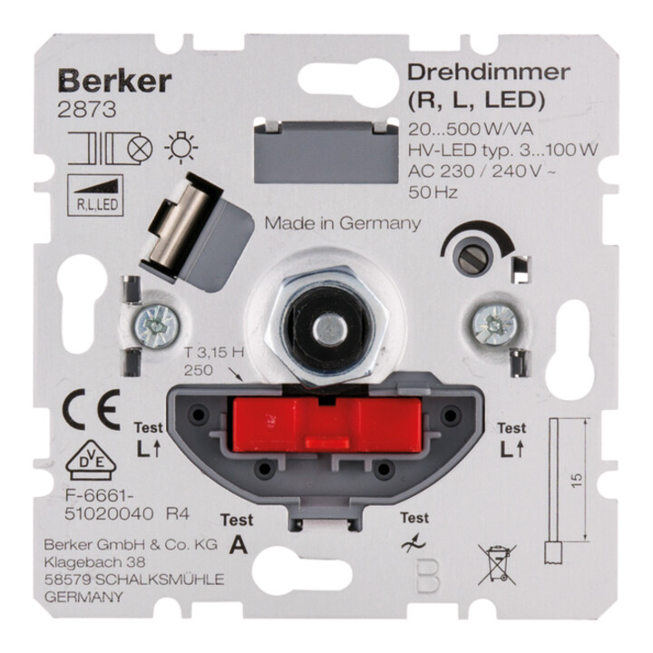 Berker Variateur rotatif 20-500W/VA 2873