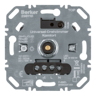 Berker Variateur rotatif Uni Confort (R, L, C, LED), Softstart 296110