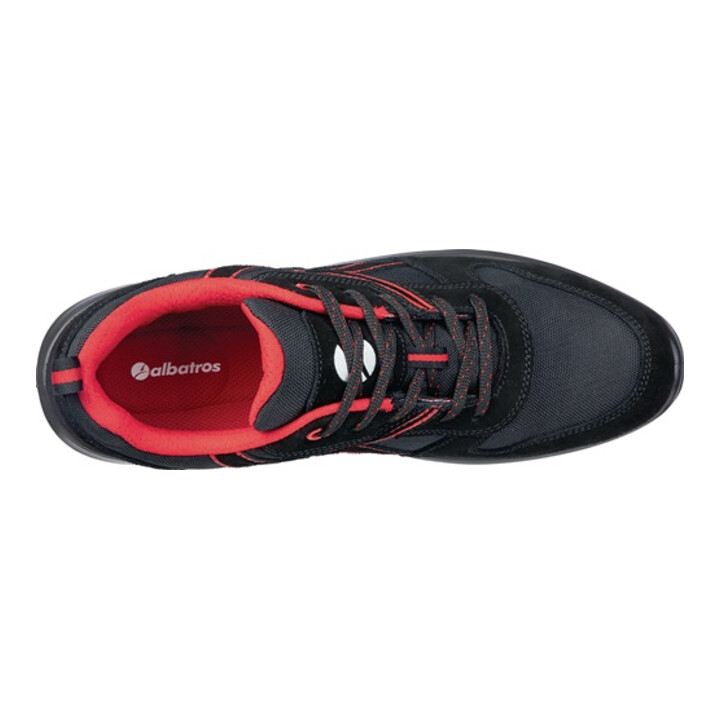Berufsschuh CLIFTON ST LOW Gr.43 schwarz/rot hydrophobiertes Leder