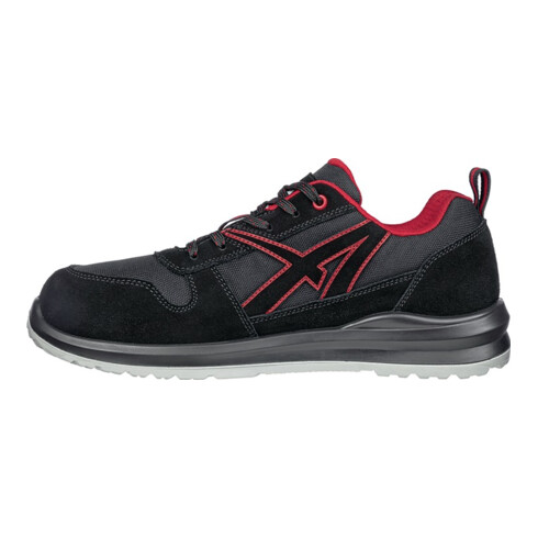 Berufsschuh CLIFTON ST LOW Gr.43 schwarz/rot hydrophobiertes Leder