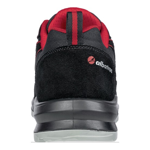 Berufsschuh CLIFTON ST LOW Gr.45 schwarz/rot hydrophobiertes Leder