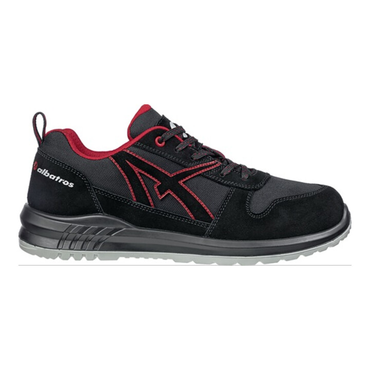 Berufsschuh CLIFTON ST LOW Gr.46 schwarz/rot hydrophobiertes Leder