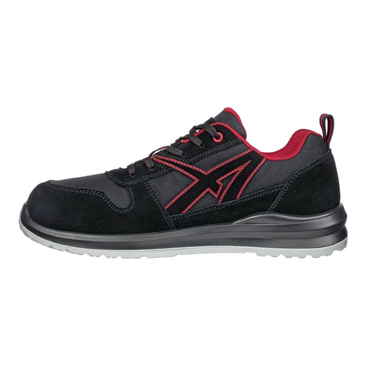 Berufsschuh CLIFTON ST LOW Gr.46 schwarz/rot hydrophobiertes Leder