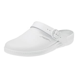 Berufsschuhe EN 20347:2012 OB Clog Gr.40 weiß Leder m.Fersenriemen Abeba