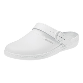 Berufsschuhe EN 20347:2012 OB Clog Gr.43 weiß Leder m.Fersenriemen Abeba