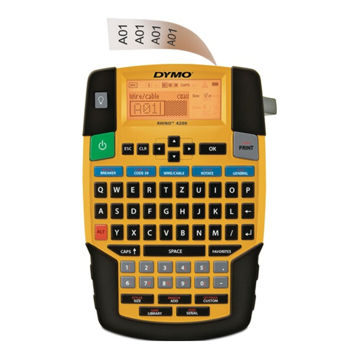 Beschriftungsgerät Rhino 4200 Schriftbandbreiten 6,9,12,19mm DYMO