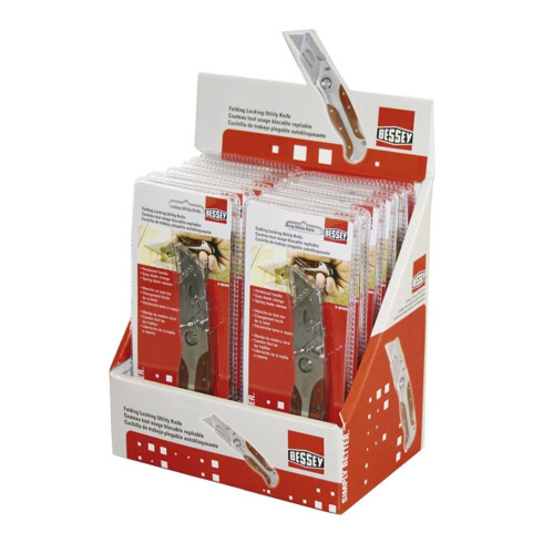Bessey Couteau pliant à lame avec manche en bois Erdi