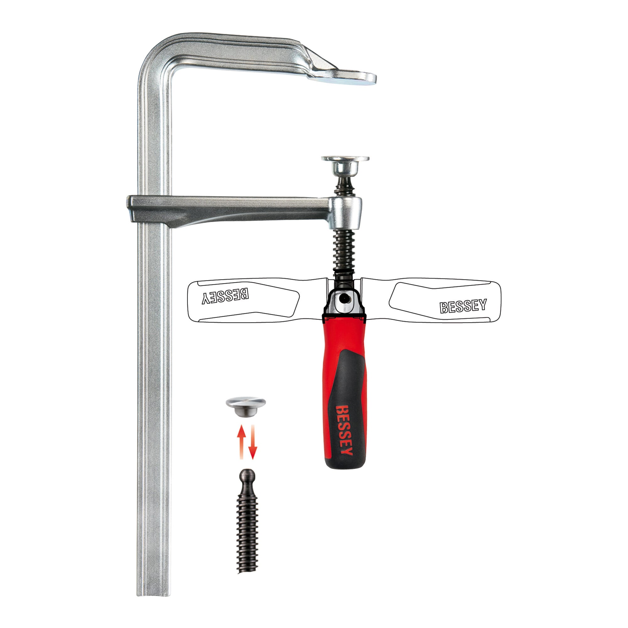 Bessey Ganzstahl-Schraubzwinge GZ-KG 600/120