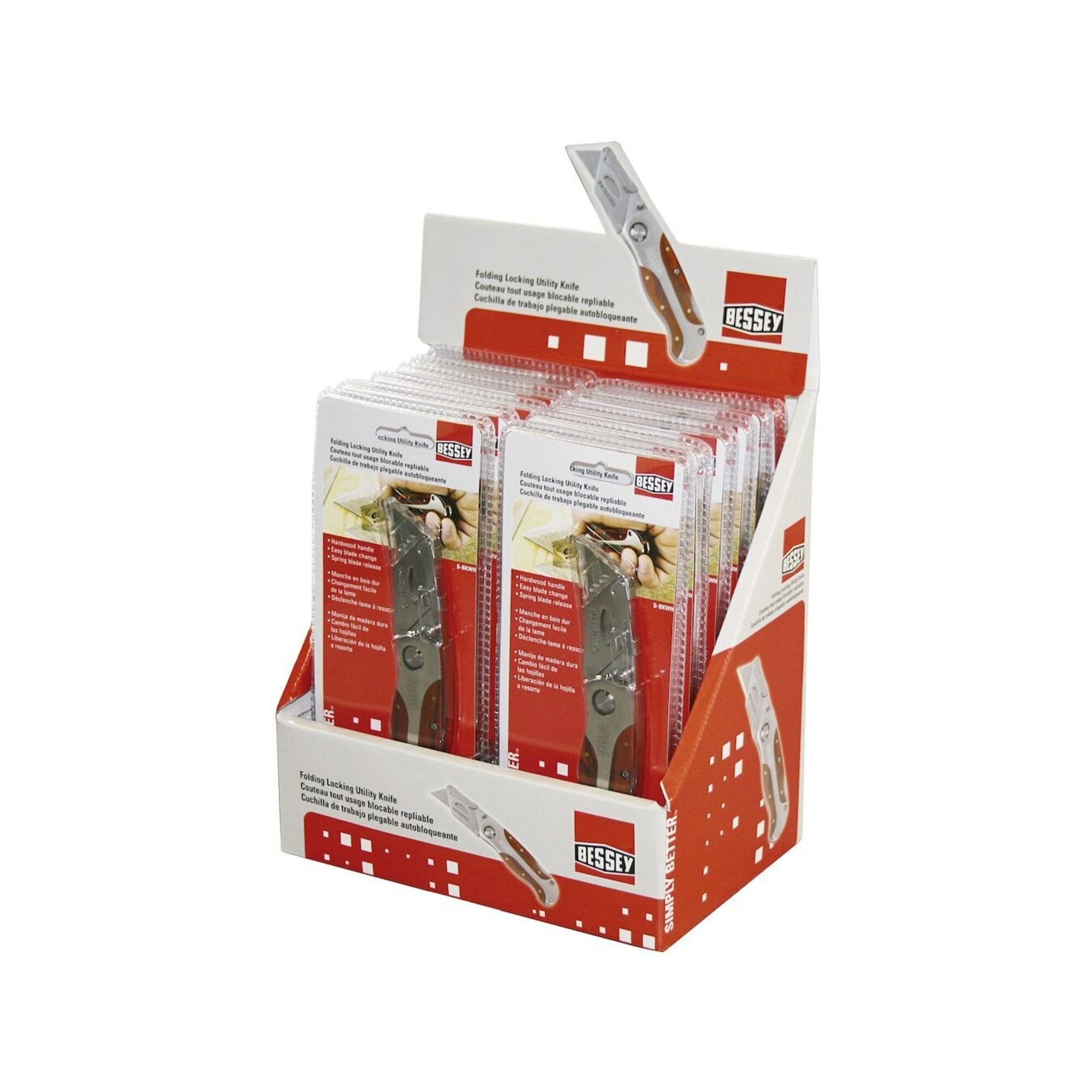 Bessey Klingen-Klappmesser mit Holzgriff Erdi