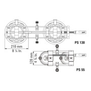 Bessey Tenditore di placca grande e robusto PS130-5