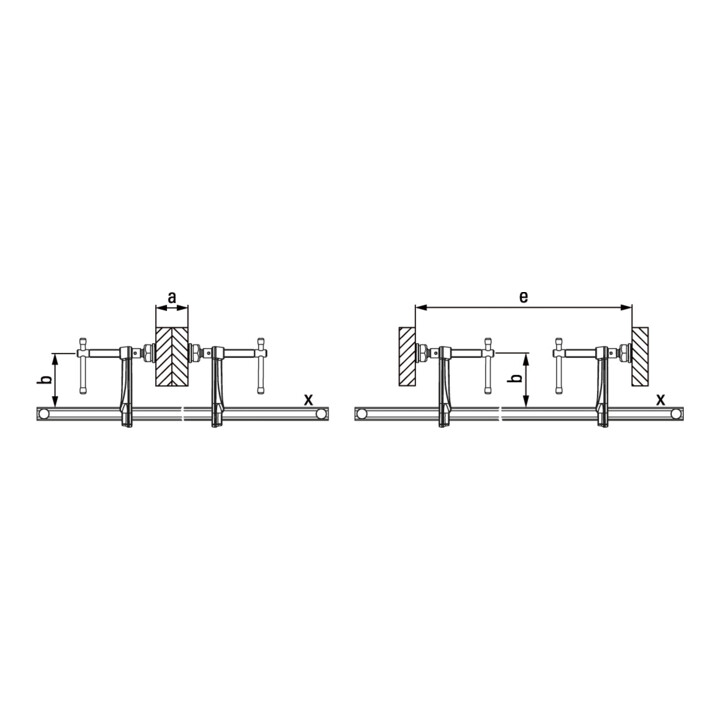 Bessey Variabele zware klemmen set cpl. SLV 2000/120