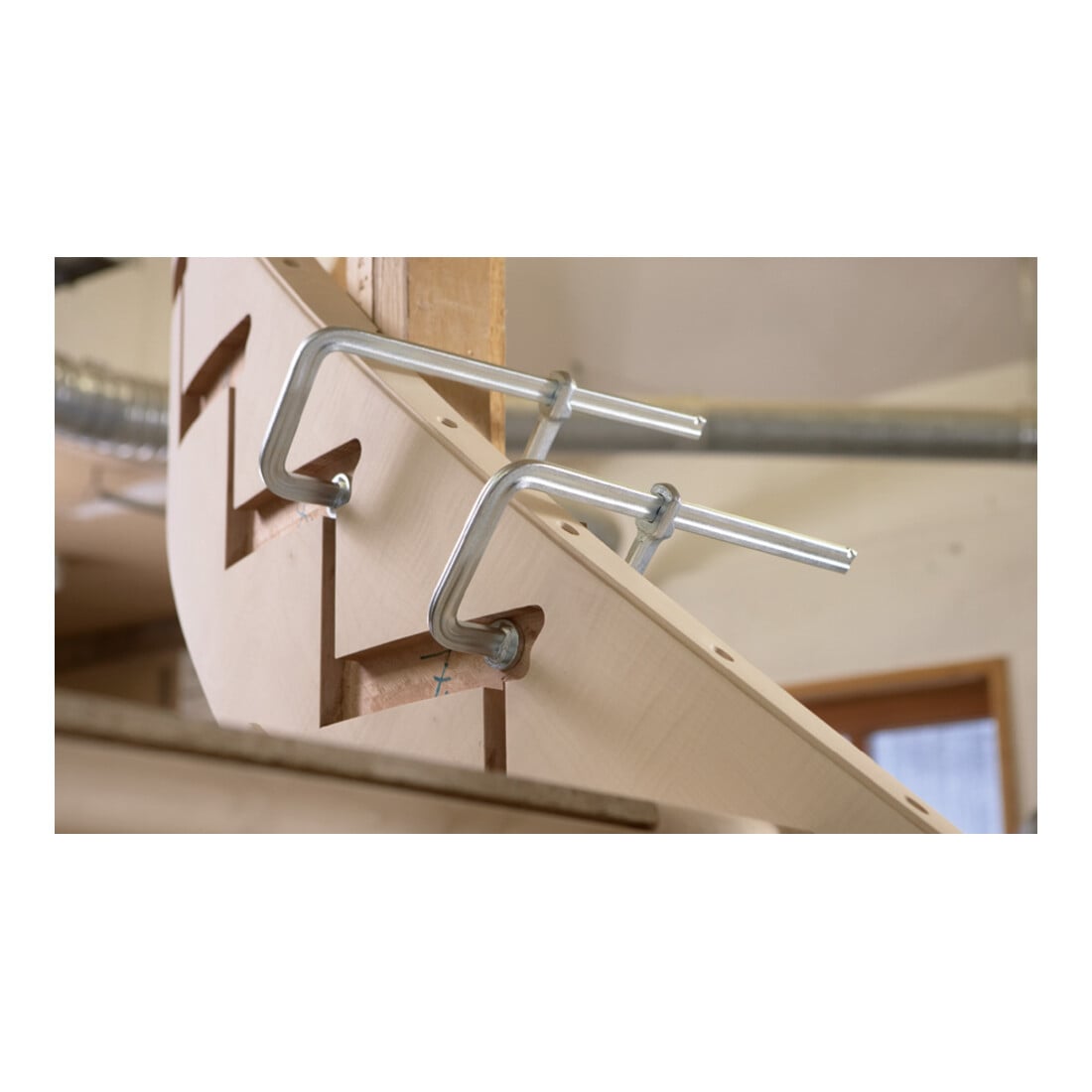 BESSEY Zware massief stalen U-vormige lijmtang met speciale aandrukplaat, Spanwijdte: 300 mm
