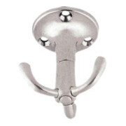 Bestla Format Patère triple pour vestiaire, chapeaux et manteaux, H58 × I mm, aluminium EV1 poli