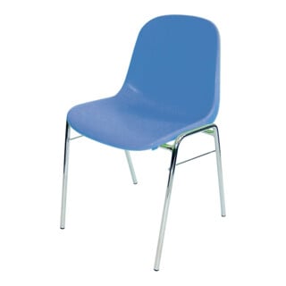 BETA Chaise coque chromé/bleu foncé