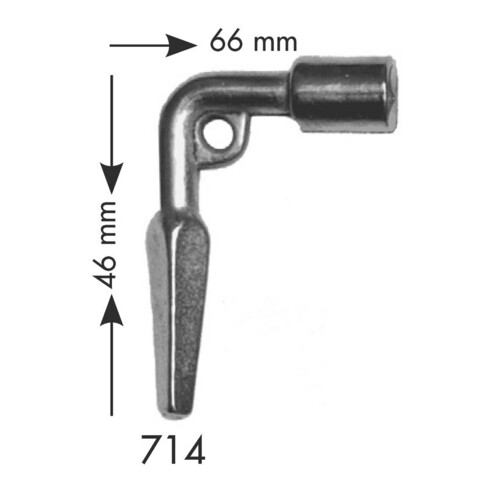 BEVER Neubauschlüssel gekröpft, 714, konisch VK-Dorn 7-10mm Temperg. vernickelt