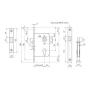 BEVER Schiebetürschloss 139 P PZ55/8 D55, F20x180ktg, Si-3