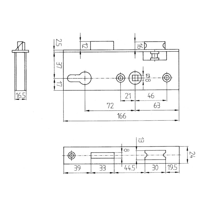 BEVER Schloss 340 P, m. FuR, PZ, D40, E72 VK8, 24 ktg, 166mm, Stahl verzinkt