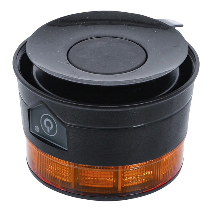 BGS Accu-omnidirectionele waarschuwingslamp, geel, met magneet, 12 V / 24 V, Ø 130 mm