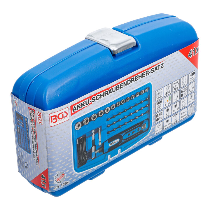 BGS accuschroevendraaier incl. bit- en doppenset 41 dlg.