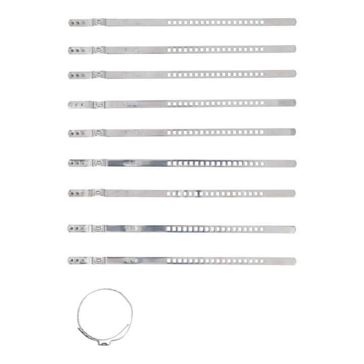 BGS Achsmanschetten-Schellen-Satz, Edelstahl, rostfrei, 7 mm, 20 - 50 mm, 10-tlg.