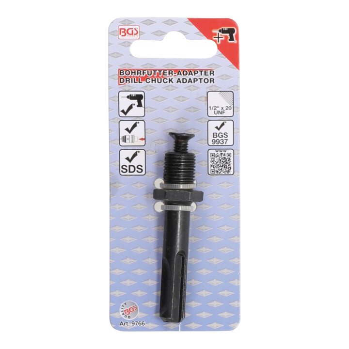 BGS Adaptateur de mandrin 1/2" x 20 UNF accouplement SDS pour art. 9937