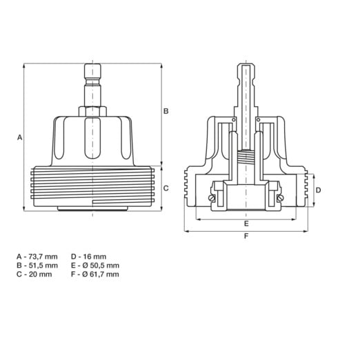 BGS Adaptateur no 23 pour art. 8027, 8098 pour VAG