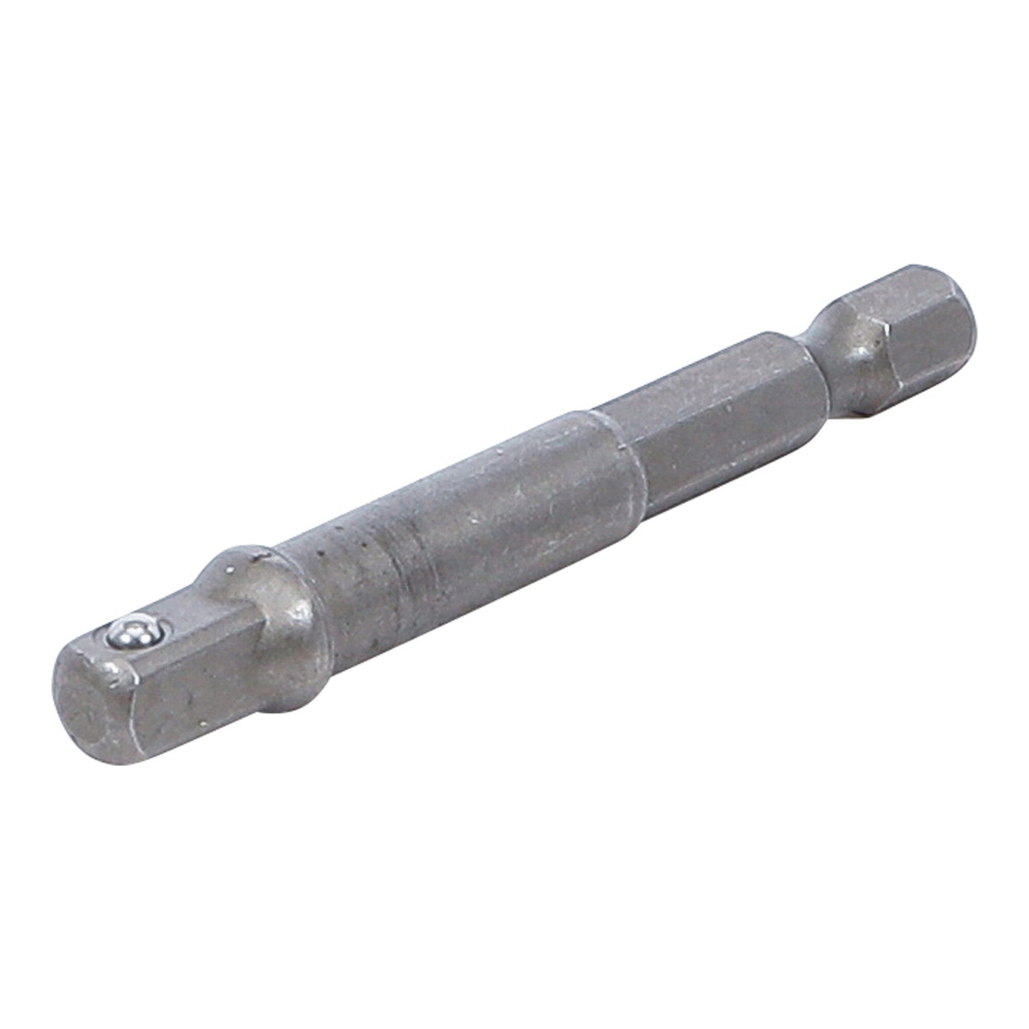 BGS Adapter für Bohrmaschinen 9685-1, Antrieb Außensechskant 6,3 mm (1/4") / Abtrieb Außenvierkant 6,3 mm (1/4") ; BGS technic