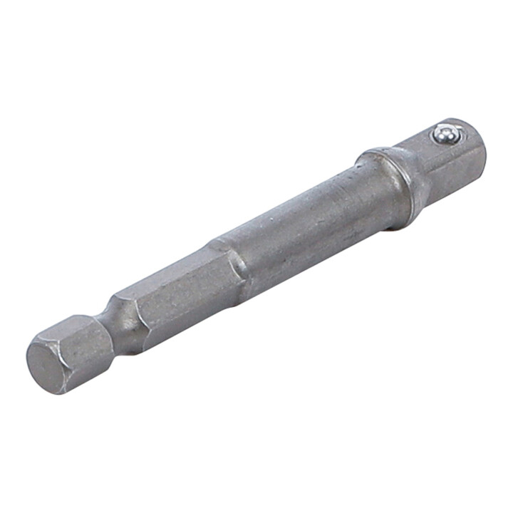 BGS Adapter für Bohrmaschinen 9685-1, Antrieb Außensechskant 6,3 mm (1/4") / Abtrieb Außenvierkant 6,3 mm (1/4")