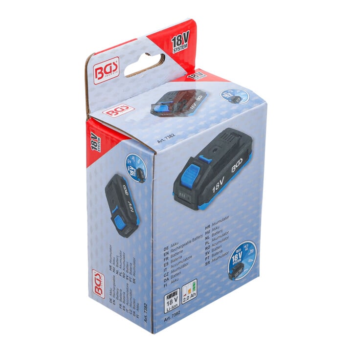 BGS Akku, 2,0 Ah, für BGS 18-V-Akku-System