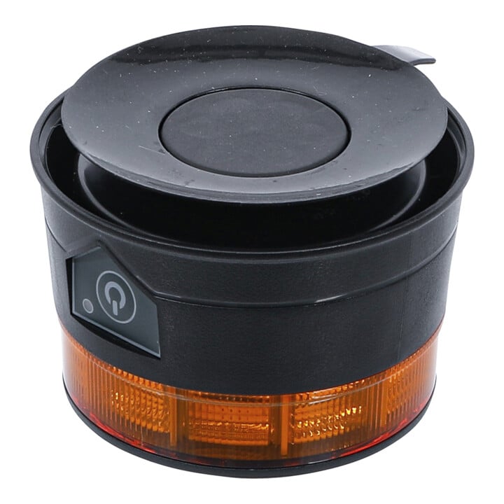 BGS Akku-Rundumkennleuchte, gelb, mit Magnet, 12 V / 24 V, Ø 130 mm