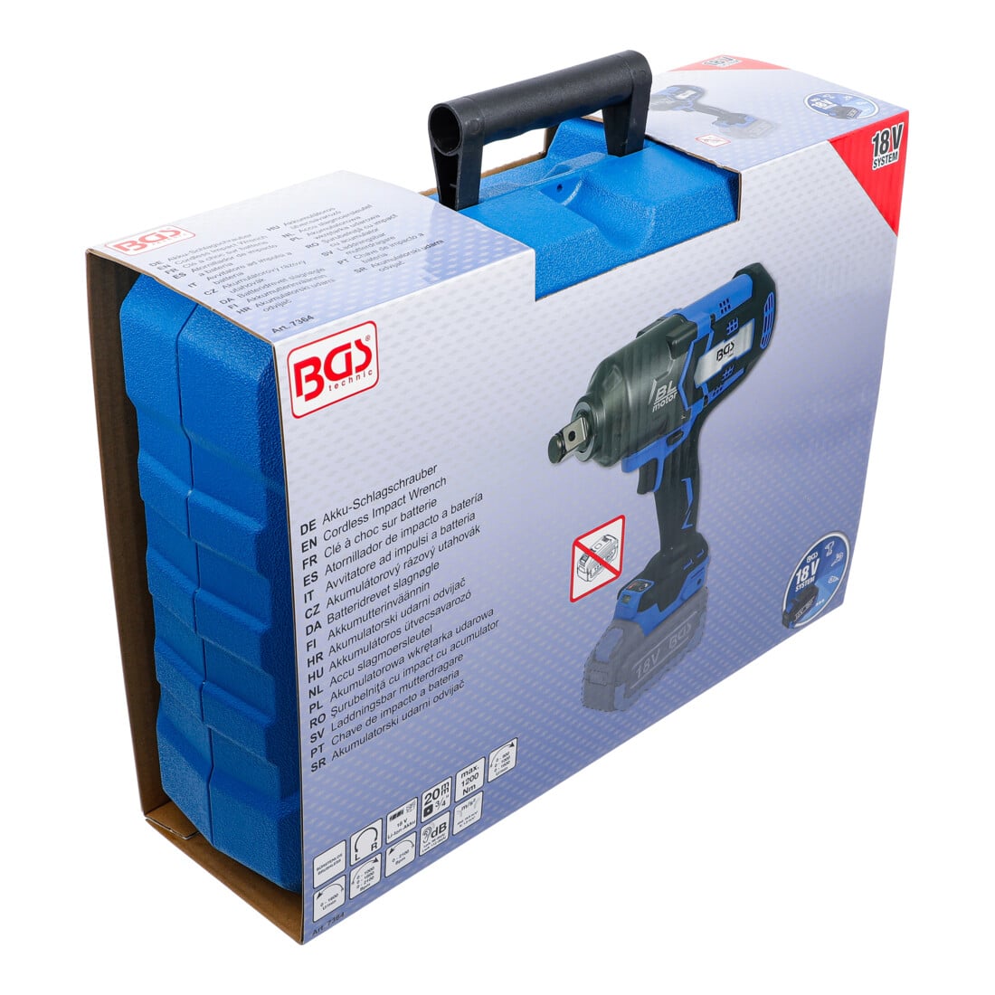BGS Akku-Schlagschrauber, bürstenlos, 1200 Nm, 18 V, ohne Akku