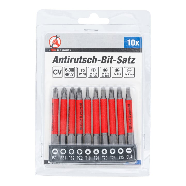 BGS Antislip bitset, magnetisch, 70 mm, 10-dlg.