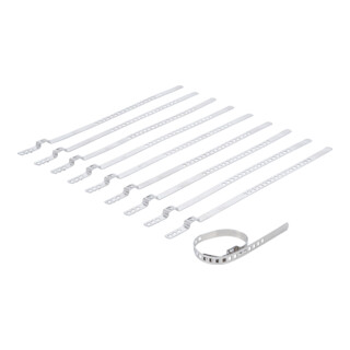 BGS Asschachtklemmen set, roestvrij staal, 7 mm, 20 - 50 mm, 10-dlg.