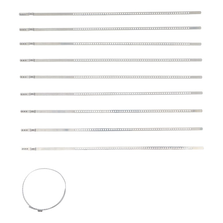 BGS Asschachtklemmen set, roestvrij staal, 7 mm, 50 - 120 mm, 10-dlg.