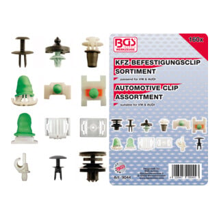 BGS Assortiment bevestigingsclips voor Audi, VW | 160-dlg.