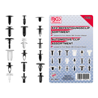 BGS Assortiment de clips de fixation automobiles pour Mazda GM, Chrylser & Nissan, 415 pièces