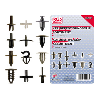 BGS Assortiment de clips de fixation automobiles pour Volvo 350 pièces