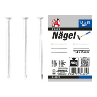 BGS Assortiment de clous 200 g 1,4 x 25 mm