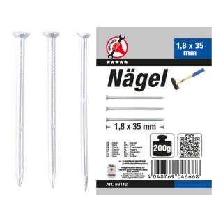 BGS Assortiment de clous 200 g 1,8 x 35 mm